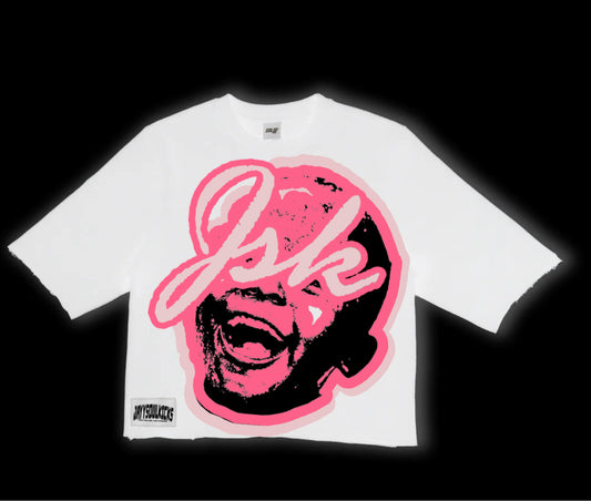 All Smiles “Pink on Pink” White Tee